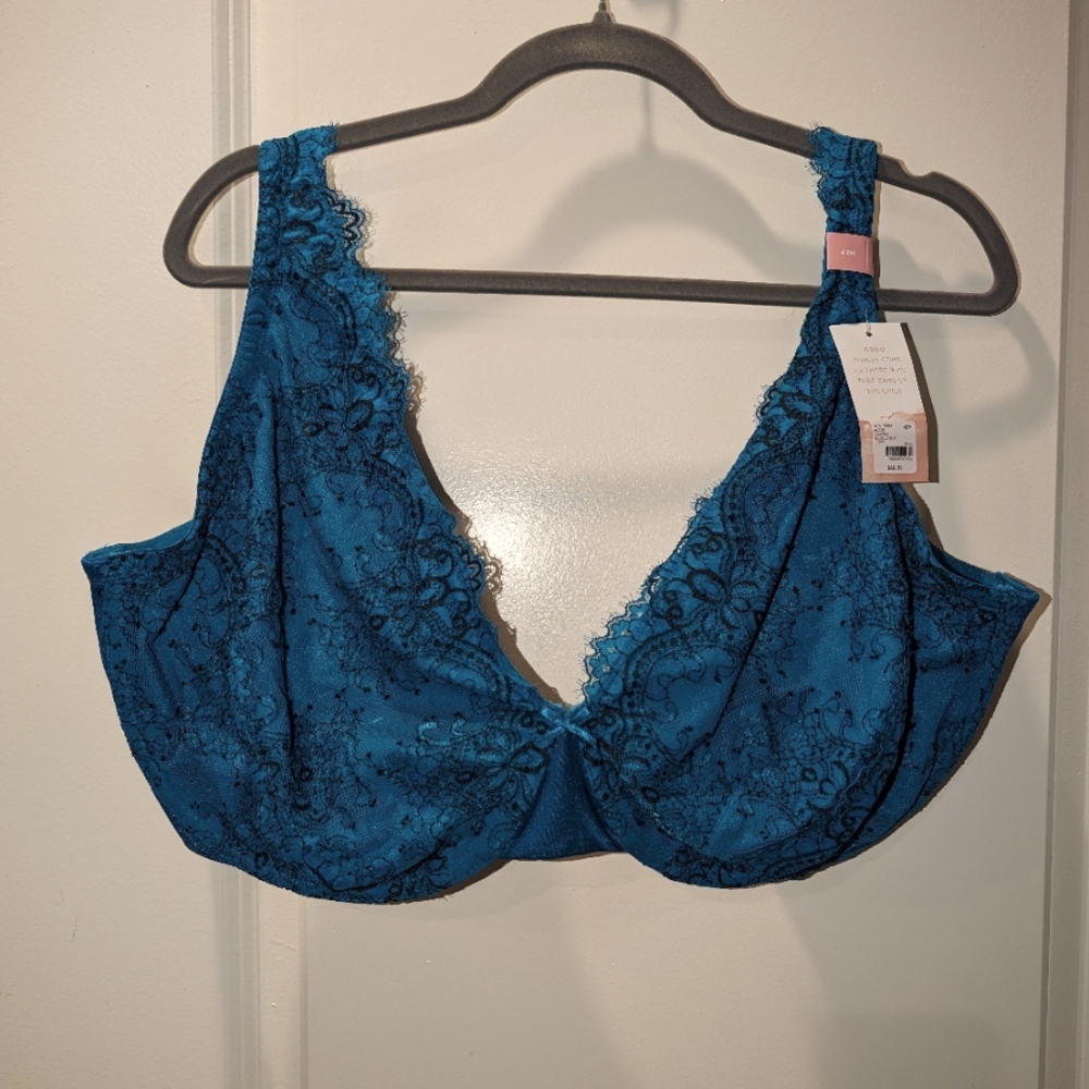 Teal/Blue 42H Cacique Bra NWT- Unlined Full Coverage